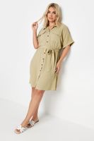 yours vestido camisero beige  mujer curvy y tallas grandes yours