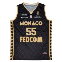 camiseta mike james as monaco basket spalding negra