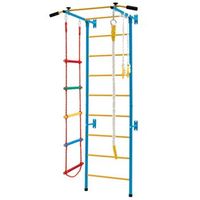 rocodromo infantil equipamiento deportivo para el hogar para ninos de hasta 100 kg 107 x 83 x 223 cm azul y amarillo