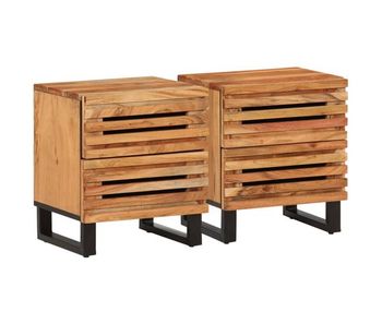 Vidaxl mesitas de noche 2 uds madera maciza de acacia 40x34x46 cm