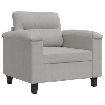 Sillón De Tela Microfibra Gris Claro 60 Cm
