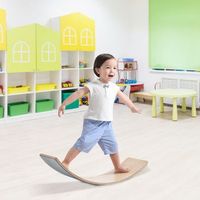 balance board curvy board tabla de equilibrio de madera natural 220 kg