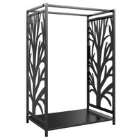 estante para lena 46x30x70 cm negro