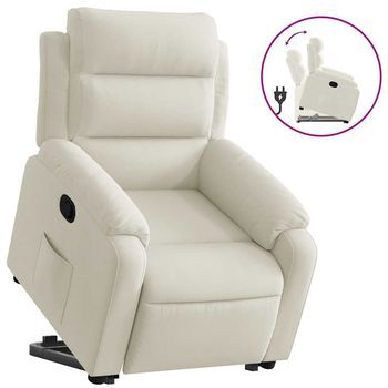 Sillón De Salón | Silla | Sillón Reclinable Elevable Terciopelo Crema