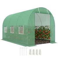 outsunny invernadero de tunel 350x200x200 cm para cultivo de plantas tunel invernadero huerto acero polietileno pe invernadero tunel  aosom espana