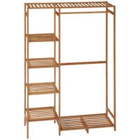perchero de ropa 90x30x145 cm madera natural