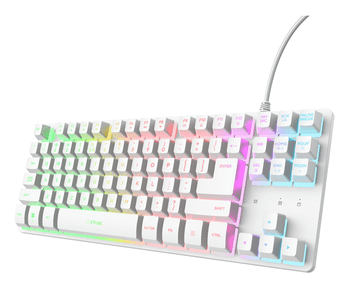 TECLADO TRUST GXT 833 THADO COMPACTO USB 2.0 CABLE 1.5m ILUMINACION RGB COLOR BLANCO