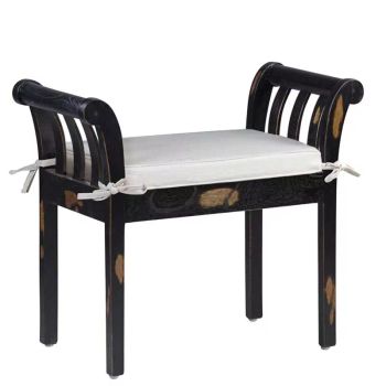 Banqueta colonial negra Kipas