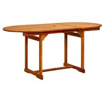 mesa de comedor jardin  mesa de exterior madera maciza acacia 120-170x80x75 cm