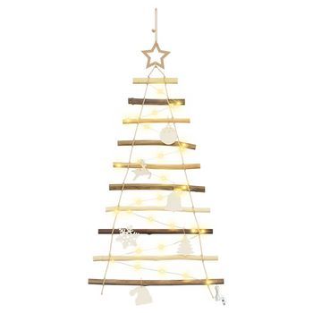 Árbol De Navidad Natural 90 Cm Madera De Fresno Sólido Vidaxl