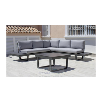 Conjunto Terraza Jardín Aluminio Rinconera 5 Plazas Moderno