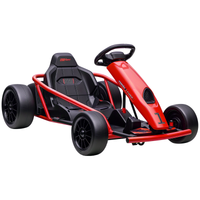 homcom go-kart electrico 24 v para ninos hasta 13 kmh con funcion de derrape y 2 motores 8-12 anos rojo   aosom espana