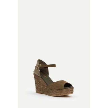 La Valeta Alpargatas Charlene Peep Toe Oliva para mujer