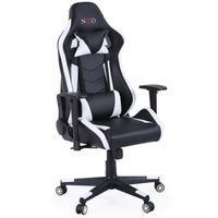 silla gamer basculante reclinable de polipiel adec neo - negro-blanco