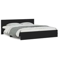estructura de cama con cabecero negra 200x200 cm