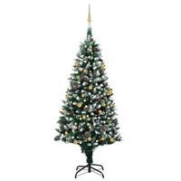 arbol de navidad helado con leds bolas y pinas 240 cm vidaxl