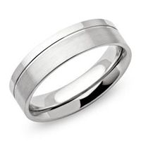 anillo de acero inoxidable de moda mate 6mm ranura brillante