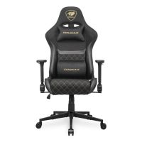 silla gaming cougar armor one v2 gold f 120kg tela respaldo reclinable reposabrazos 4d negra oro