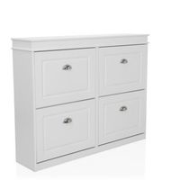 armario para zapatos  zapatero estha 4 104x24x82 cm 4 puertas abatibles blanco hjh living