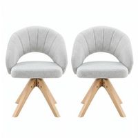 set 2 sillas comedor giratorias terciopelo madera urban meuble 46x49x84 cm - gris claro