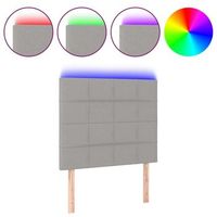 cabecero cama  panel de cabecera con luces led tela gris claro 80x5x118128 cm