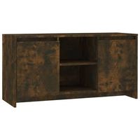 mueble de tv madera de ingenieria roble ahumado 102x375x525cm