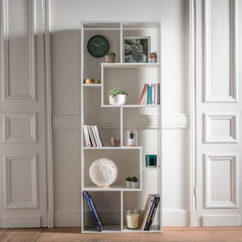 Librería de 8 compartimentos blanca