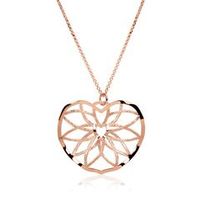 cadena adorno corazon de plata 925 banada en oro rosa