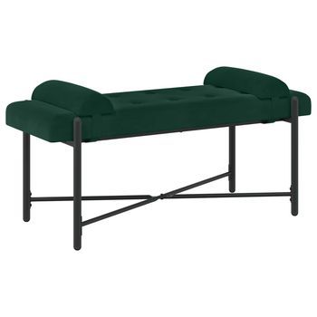 Banco Con Botones Y Cojines Verde Oscuro 110 X 40 X 46 Cm Vidaxl