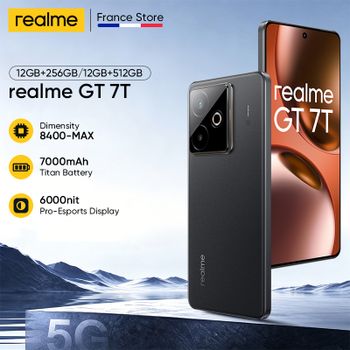 Versión Global realme GT 7T 5G AI Smartphone Mediatek Dimensity 8400 Max Pantalla AMOLED de 6.8