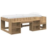 cama infantil con almacenamiento roble artisan 90 x 200 cm vidaxl