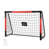 aktive - porteria de futbol de acero con red resistente y 6 piquetas para mayor estabilidad estructura desmontable facil de montar ideal para entrenamientos y juegos recreativos en jardines parques