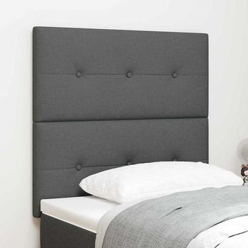 Vidaxl Cabecero Ajustable En Altura Gris Oscuro 80 Cm Tela