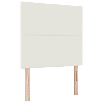 Cabecero Led Con Tiras Led Manual Crema 100 Cm Tela De Pana Vidaxl