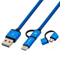 coolbox cable multi usb 20 microusbusb-c 1m azul