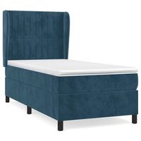 cama tapizada 203x93x128 cm terciopelo - azul