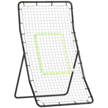HOMCOM Rebotador de Pelota Béisbol Fútbol Red de Rebote Rebounder Objetivo Ajustable Acero y PE 90x80x140cm Negro   Aosom España