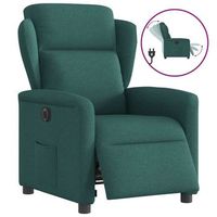 vidaxl sillon reclinable electrico tela verde oscuro