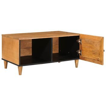 Mesa De Café - Mesa De Centro - Mesa Baja Con Estante Marrón Claro 80 X 50 X 40 Cm