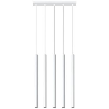 Lámpara colgante vacu blanco, 5 luces
