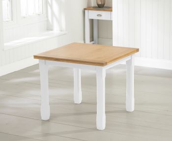 Somerset 90cm Oak and White Painted Flip Top Extending Dining Table