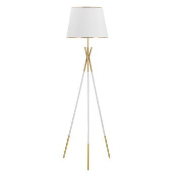 Lámpara De Pie De Metal Blanco Y Oro Cm Ø 61x154