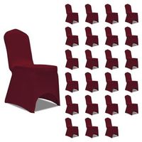 funda de silla elastica 24 unidades color burdeos vidaxl