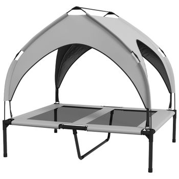PawHut Cama para perro gato sobre patas gran confort velum anti-UV oxford bolsa de transporte incluida91 x 76 x 85 cm gris