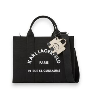 Karl Lagerfeld para mujer. B4W50076 Bolso Square Charm negro (OSFA), Casual, Algodón Reciclado