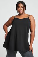 limited collection top negro tirantes con cadena mujer curvy y tallas grandes limited collection