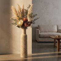 jarron de exterior de resina beige o 28x110 cm