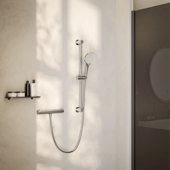 Columna De Ducha Termostática Lomazoo Cromada Distancia Entre Ejes 12 Cm Varo