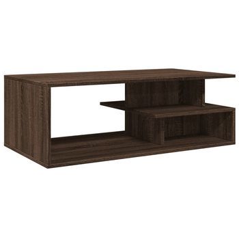 Mesa De Centro Madera Ingeniería Marrón Roble 102x55x35 Cm Vidaxl