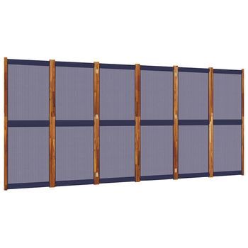 Biombo Divisor De 6 Paneles Azul Oscuro 420x180 Cm Vidaxl